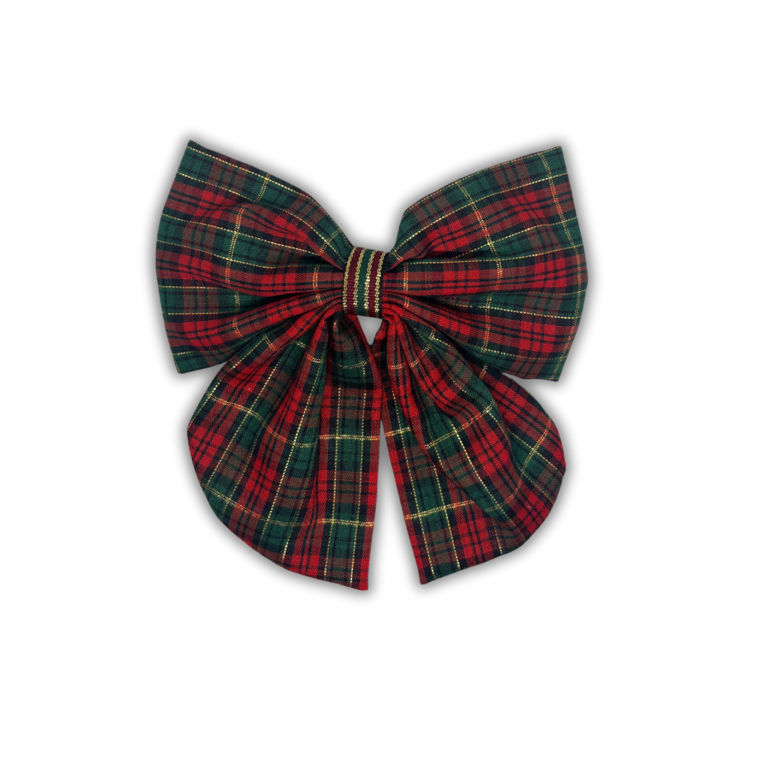 Traditional Christmas Plaid Hair Bow