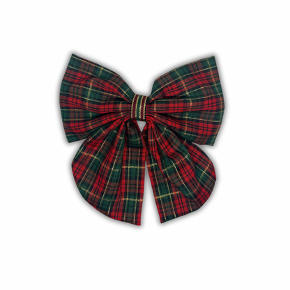 Traditional Christmas Plaid Hair Bow