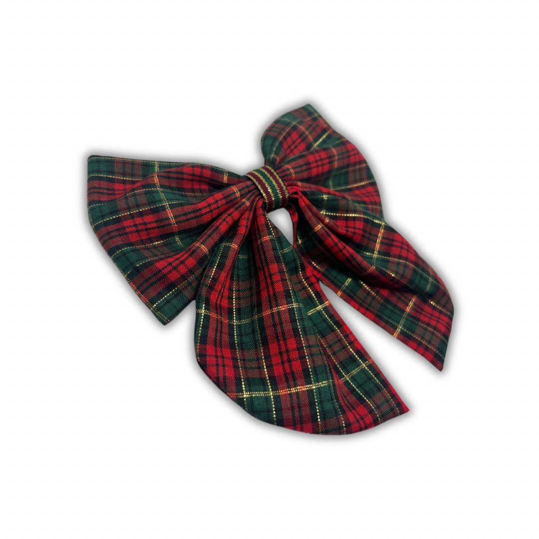 Traditional Christmas Plaid Hair Bow