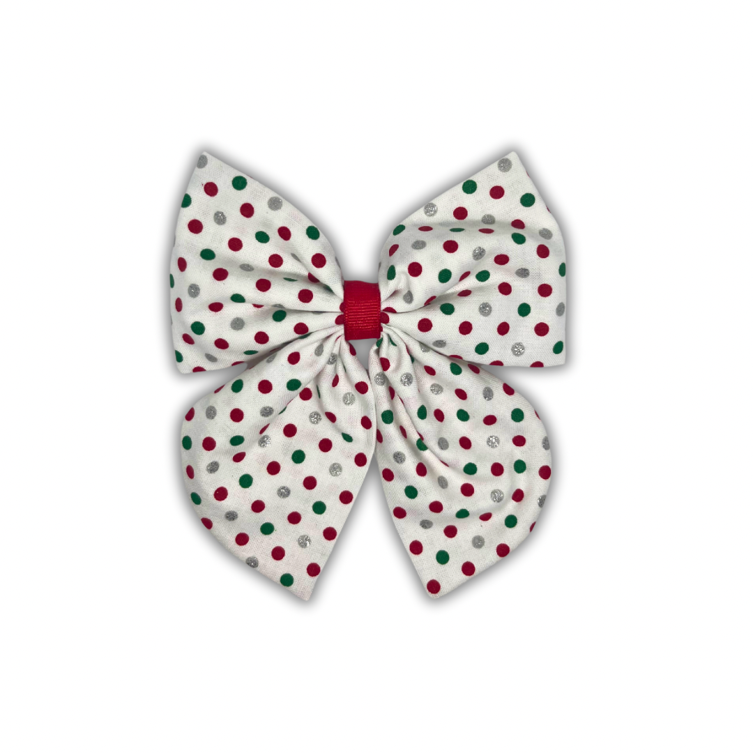 Christmas Polka Dot Hair Bow