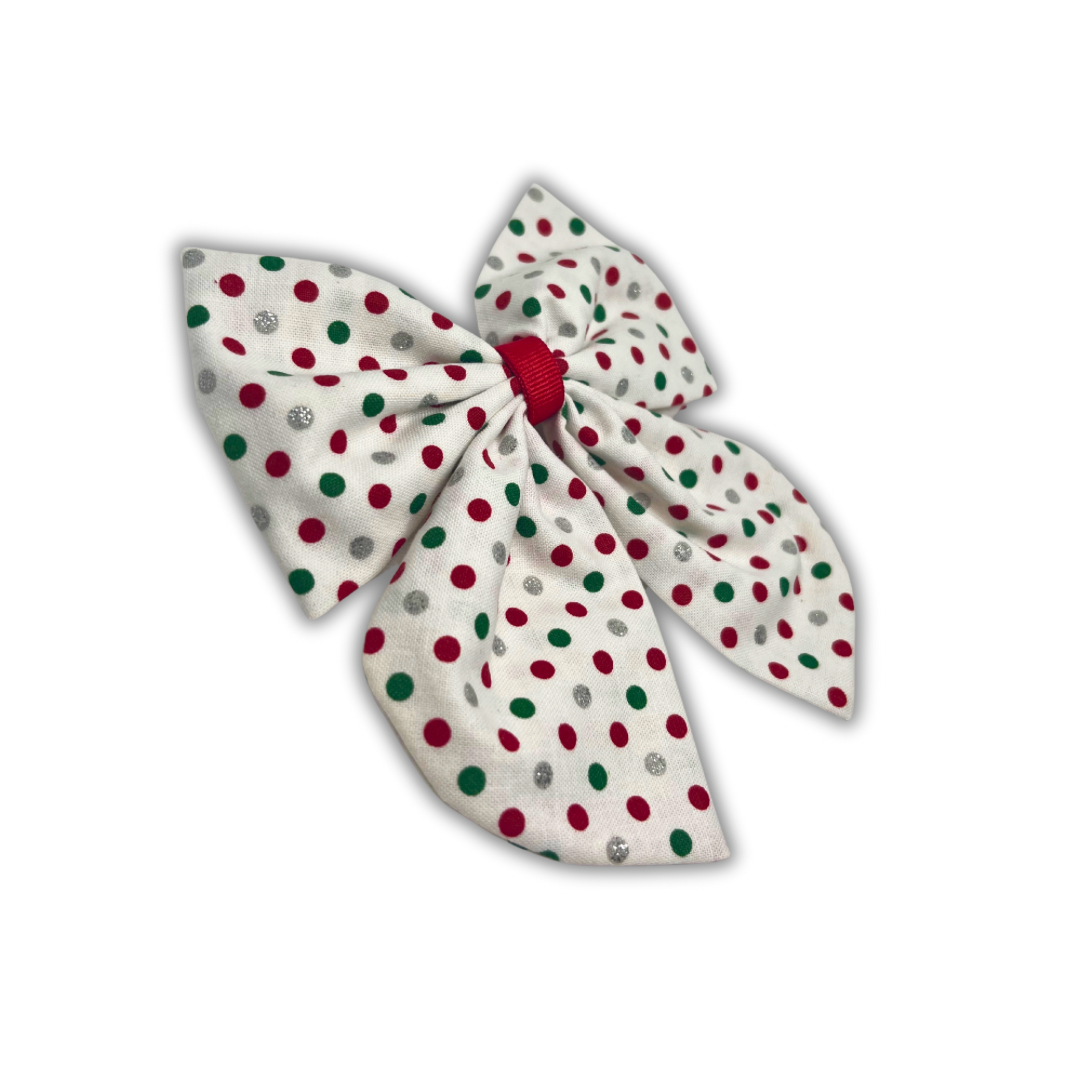 Christmas Polka Dot Hair Bow